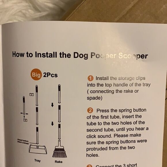 Dog pooper scooper set includes tray and rake - Picture 9 of 10